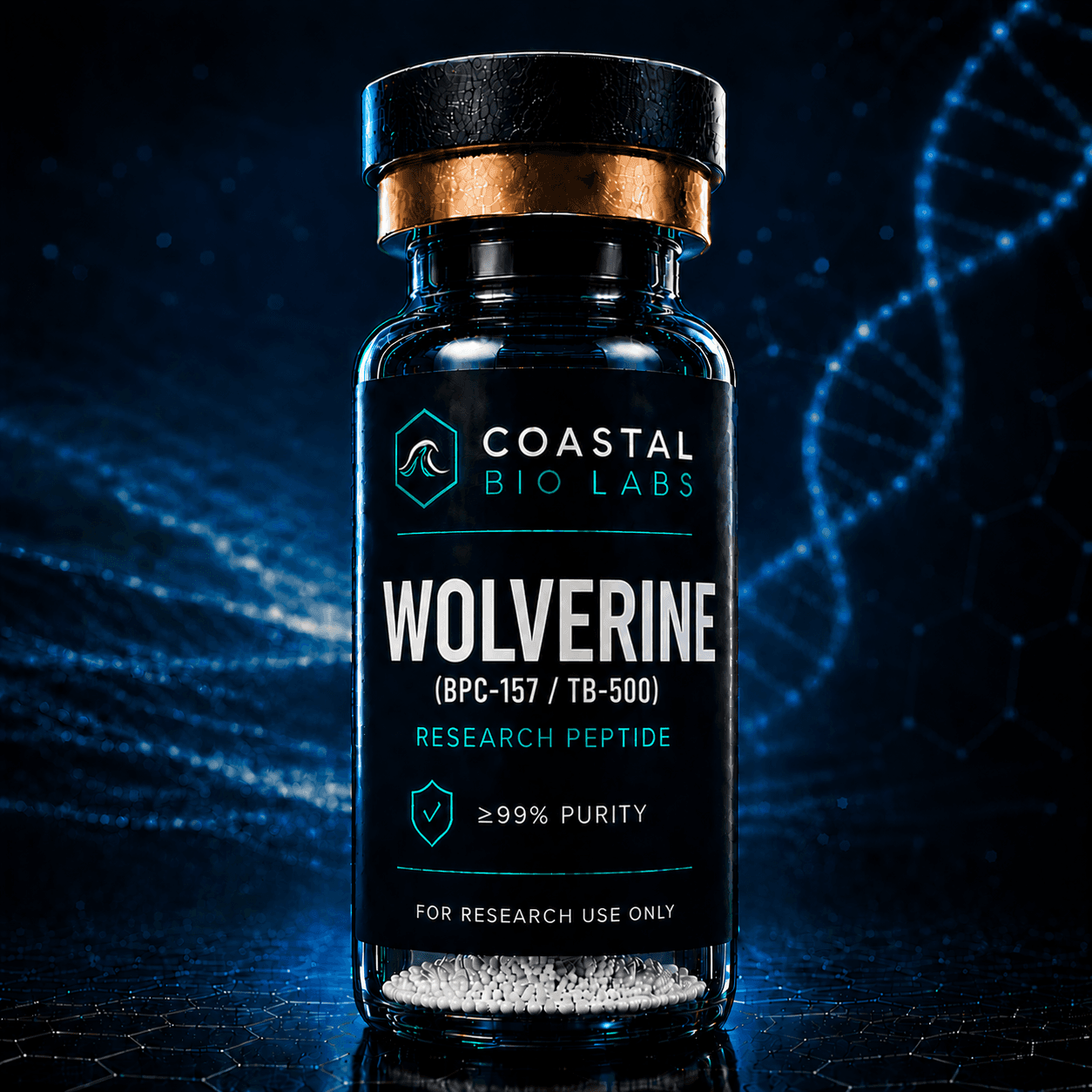 WOLVERINE (BPC-157 5mg / TB-500 5mg) research peptide vial