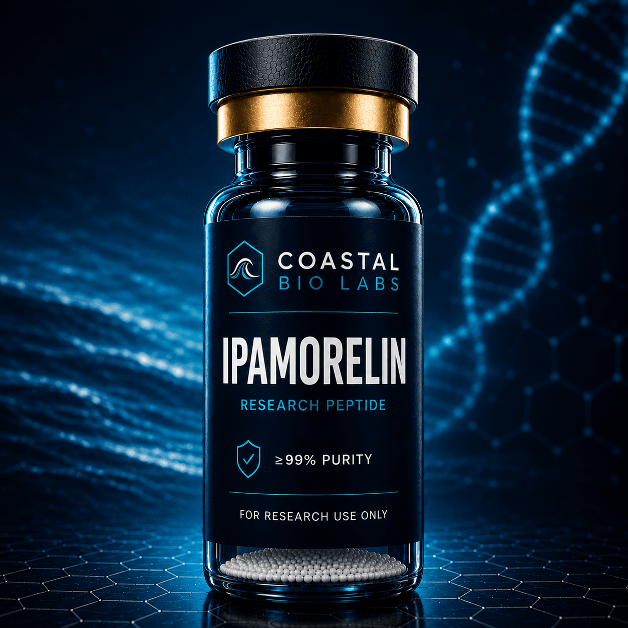 Ipamorelin research peptide vial