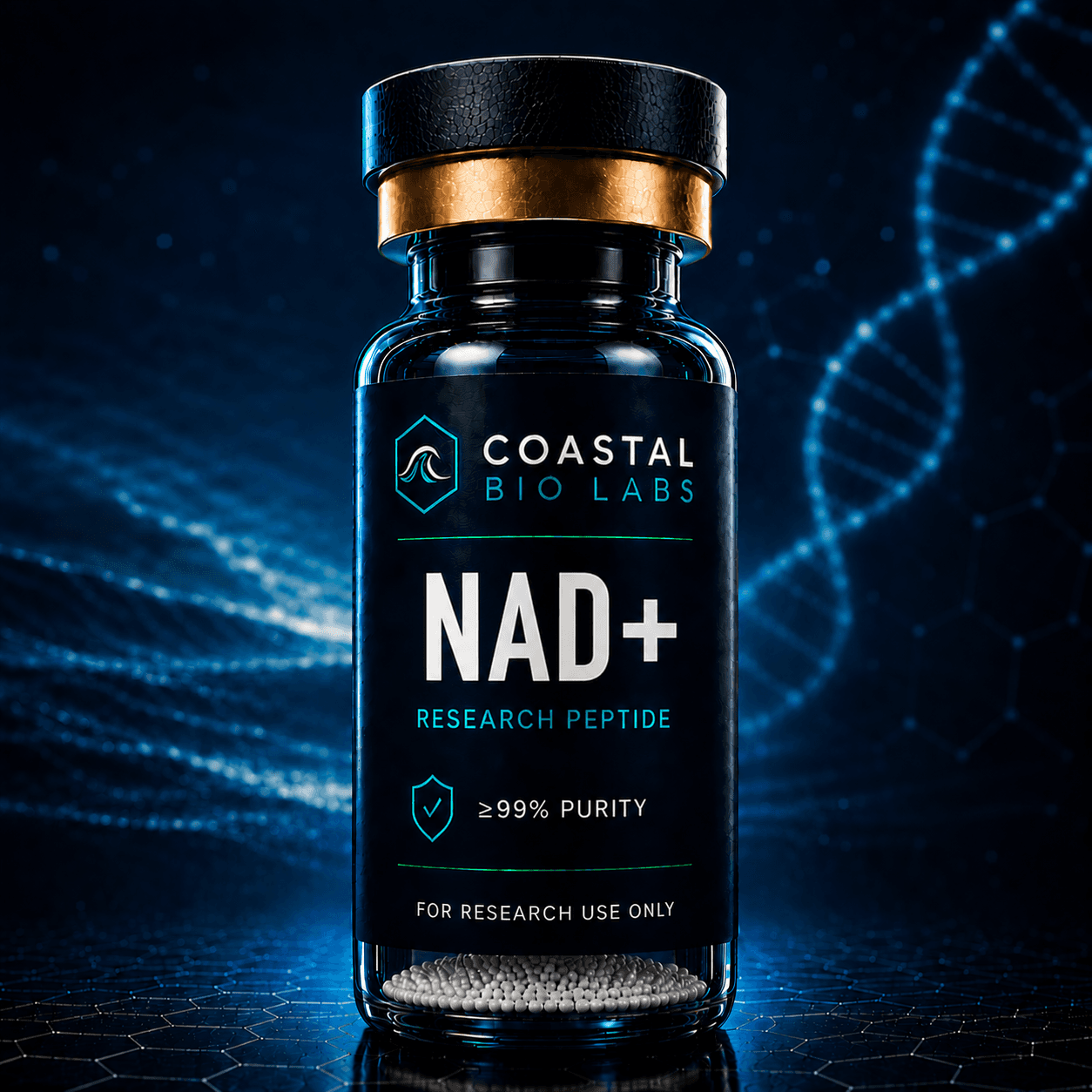 NAD+ research peptide vial